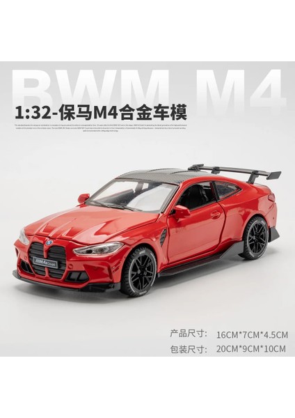 1:32 Bmw M4 Coupe Spor Araba Yüksek Simülasyon Döküm Metal Alaşım Model Araba Ses Işığı Geri Çekin Koleksiyon Çocuk Oyuncak Hediyeler (Yurt Dışından)