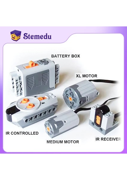 Adet Güç Fonksiyonları Seti 8883 M Motor 8882 Xl Motor 8881 Aa Pil Kutusu Ir Uzaktan Kumanda Alıcısı Yapı Taşları Moc Power Up (Yurt Dışından)
