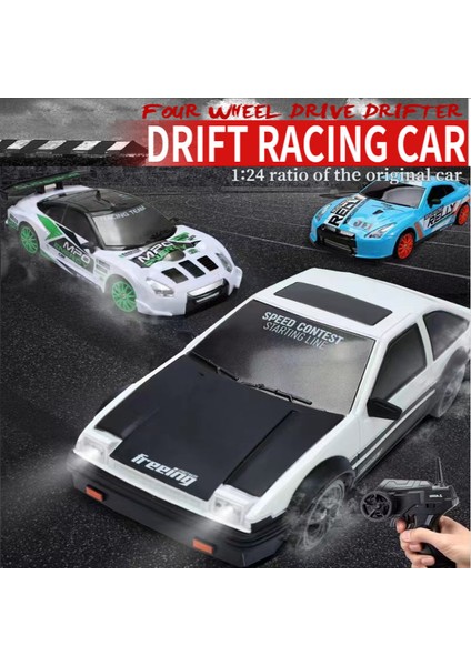 Rc Araba 2.4g 15KM/SAAT 1:24 Dört Tekerlekli Yüksek Hızlı Sürücü Sürüklenme Arabalar Kauçuk ve Sürüklenme Iki Tip Lastikler Simüle Yarış Oyuncaklar Için Boy (Yurt Dışından)
