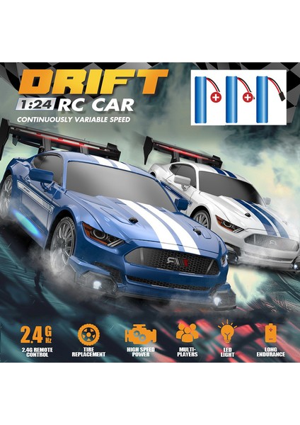 1:24 Yüksek Hızlı Rc Drift Araç Arabalar Ng 4WD Uzaktan Kumanda Araba Yarışı Hediye Yarışması Yarış Arabası Erkek Oyuncak Değiştirilebilir Lastik (Yurt Dışından)