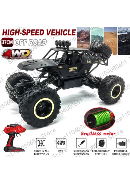 Rc Araba 4WD Off Road 4x4 Uzaktan Kumanda Arabalar 37 cm 2.4g Radyo Buggy Kamyon Yarışı Yüksek Hızlı Drift LED Işıkları ile Oyuncak Hediye Erkek Için (Yurt Dışından)