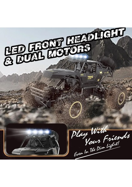 Rc Araba 4WD Off Road 4x4 Uzaktan Kumanda Arabalar 37 cm 2.4g Radyo Buggy Kamyon Yarışı Yüksek Hızlı Drift LED Işıkları ile Oyuncak Hediye Erkek Için (Yurt Dışından)