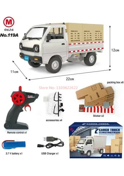 1:10/1:16 Wpl D12 Rc Araba Simülasyon Drift Tırmanma Kamyon LED Işık Kargo Rc Elektrikli Oyuncak Modeli Hediyeler Erkek Çocuklar Doğum Günü (Yurt Dışından)
