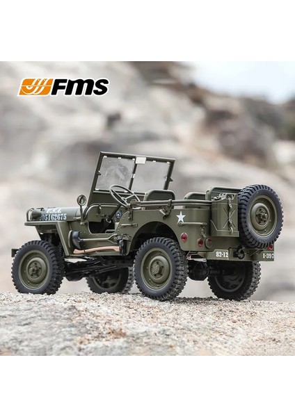 Fms 1/12 Simülasyon Jeep Willis Süper Büyük Rc Uzaktan Kumanda Off-Road Tırmanma Araba Modeli Dört Tekerlekten Çekiş Elektrikli Araç Modeli (Yurt Dışından)