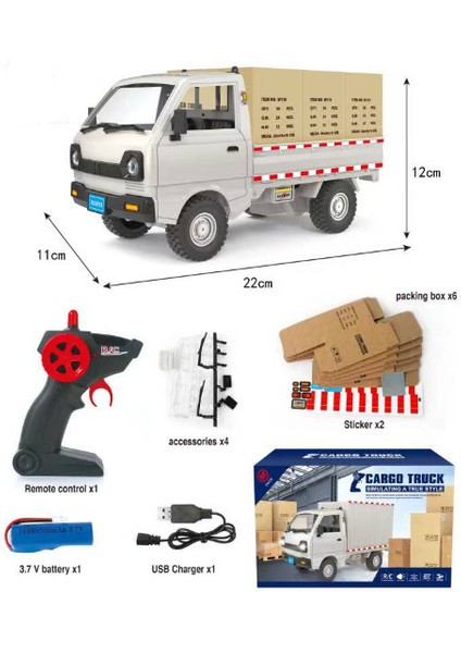 1:16 Wpl D12 Uzaktan Kumanda Elektrikli Oyuncaklar Rc Araba Wuling Hongguang Simülasyon Drift Tırmanma Kamyon Modeli Çocuklar Için LED Işık Kargo (Yurt Dışından)