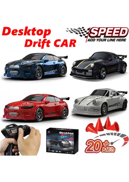 1/64 2.4g Yüksek Hızlı Drift Rc Araba 4WD Uzaktan Kumanda Araba Dört Tekerlekten Çekiş Radyo Kontrollü Mini Rtr Yarış Modeli Çocuk Oyuncak Hediye (Yurt Dışından)