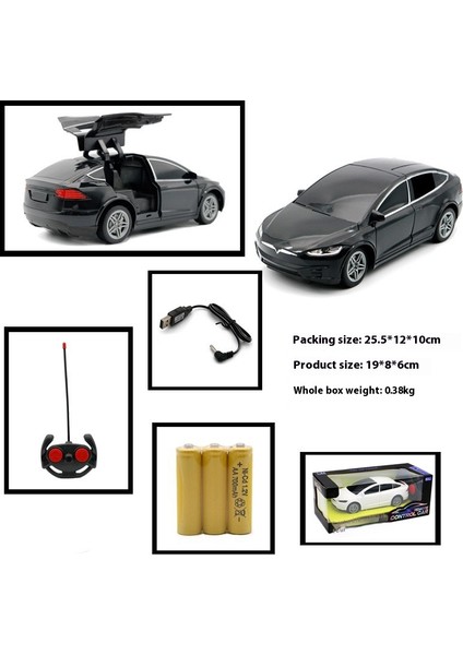 1:24 Tesla Rc Araba 4 Klı Drfit Uzaktan Kumanda Araba Işıkları ile Simülasyon Çift Kapılar Plastik Model Çocuk Oyuncak Araba Hediye (Yurt Dışından)