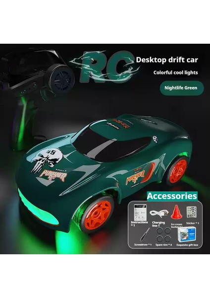 1:64 Mini Masaüstü Uzaktan Kumanda Araba Rc Dört Tekerlekten Çekiş Yüksek Hızlı Drift Yarış Oyuncak Çocuk Noel Hediyesi Çocuk Spor Araba (Yurt Dışından)
