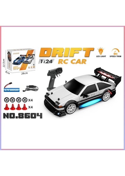 1/24 AE86 Rc Drift Araba Yarışı 4WD 30 Km/saat Yüksek Hızlı Işık ile 2.4g Radyo Kontrollü Araç Modeli Yarış Yarışması Oyuncak Boys Için (Yurt Dışından)