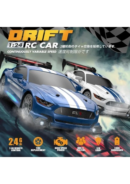 1/24 AE86 Rc Drift Araba Yarışı 4WD 30 Km/saat Yüksek Hızlı Işık ile 2.4g Radyo Kontrollü Araç Modeli Yarış Yarışması Oyuncak Boys Için (Yurt Dışından)