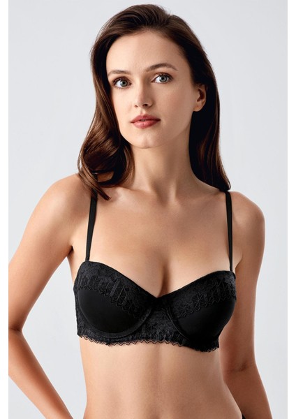 Push Up Dantel Detaylı Sütyen C18375 Siyah