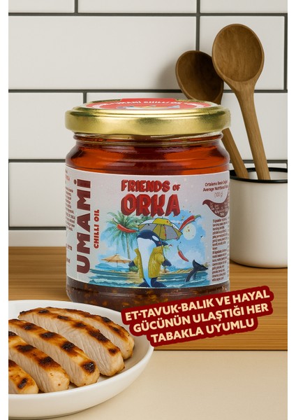 Umami Acılı Tanecikli Yağ – 190gr (Chili Oil & Acı Kıtırlarla Doğal Lezzet)