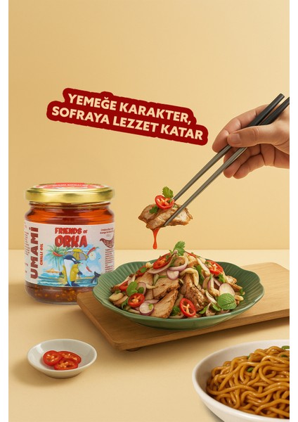 Umami Acılı Tanecikli Yağ – 190gr (Chili Oil & Acı Kıtırlarla Doğal Lezzet)