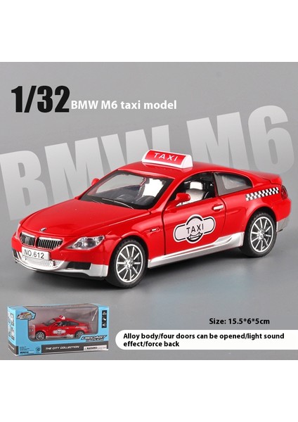 1:32 Bmw M6 Taksi Alaşım Araba Oyuncak Diecast Metal Modeli Simülasyon Ses Işık Geri Çekin Çocuklar Için Oyuncak Araba Dekorasyon Süs Toplamak (Yurt Dışından)