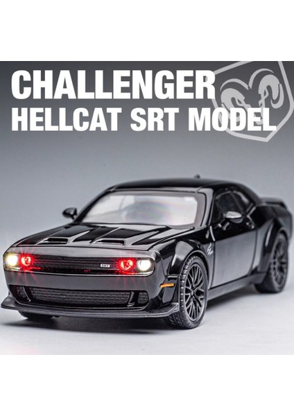 1:32 Ölçekli Challenger Hellcat Oyuncak Araba Modeli Döküm Metal Geri Çekin Kas Arabalar Modelleri Ses Işığı Koleksiyonu Çocuklar Için Hediyeler (Yurt Dışından)