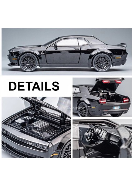 1:32 Ölçekli Challenger Hellcat Oyuncak Araba Modeli Döküm Metal Geri Çekin Kas Arabalar Modelleri Ses Işığı Koleksiyonu Çocuklar Için Hediyeler (Yurt Dışından)