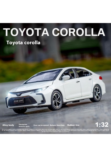 Döküm 1:32 Toyota Corolla Alaşım Araba Modeli Simülasyon Metal Araç Ses ve Işık Minyatürleri Koleksiyonu Trendy Süsler Hediyeler (Yurt Dışından)