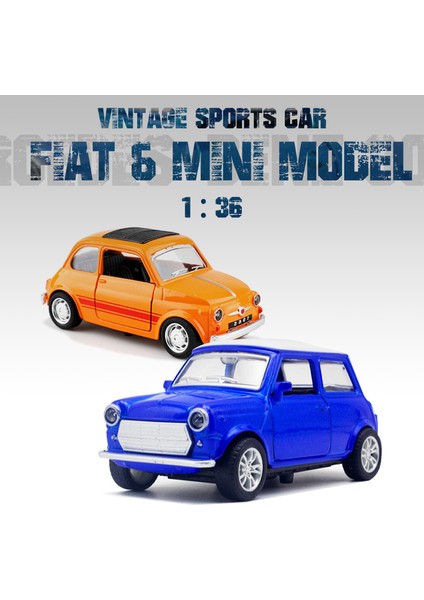 1:36 Alaşım Vintage Pres Döküm Model Araç Fıat Mını Klasik Geri Çekin Araba Modeli Minyatür Araç Çoğaltma Koleksiyonu Hediye (Yurt Dışından)
