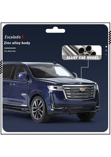 1:24 Cadillac Escalade Suv Alaşım Araba Döküm Metal Modeli Ses ve Işık Masaüstü Koleksiyonu Dekoratif Hediye Boys Ekran Süsleme (Yurt Dışından)