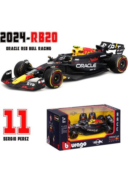 Bburago 1:43 F1 Red Bull Racing Tag Heuer RB20 2024 # 1. Verstappen # 11 Perez Alaşım Araba Döküm Model Oyuncak Koleksiyon SF24 (Yurt Dışından)