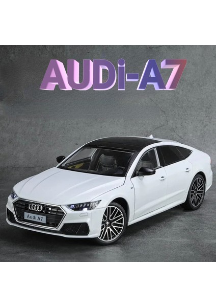1:24 Audi A7 Oyuncak Araba Modeli Döküm Alaşım Araç Minyatür Geri Çekin Ses ve Işık Kapılar Açılabilir Koleksiyon Hediye Erkek Çocuk Için (Yurt Dışından)