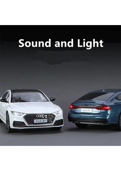 1:24 Audi A7 Oyuncak Araba Modeli Döküm Alaşım Araç Minyatür Geri Çekin Ses ve Işık Kapılar Açılabilir Koleksiyon Hediye Erkek Çocuk Için (Yurt Dışından)