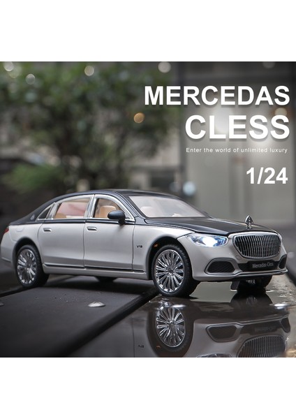 1:22 Benz Maybach S680 Alaşım Metal Araba Modeli Döküm Metal Oyuncak Araçlar Araba Modeli Yüksek Simülasyon Ses ve Işık Çocuk Hediye (Yurt Dışından) modelleri