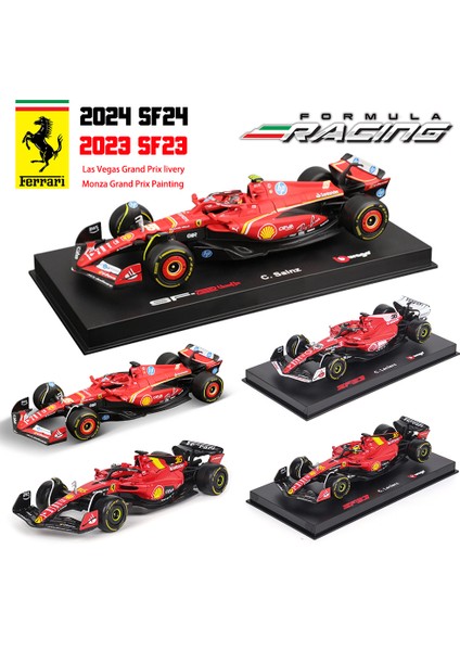 Bburago 1:43 2024 2023 F1 Scuderia Ferrari SF24 SF23 # 16'lı Lesler # 55SAINZ Jr Alaşım Lüks Araba Döküm Araba Modeli Oyuncak Serisi (Yurt Dışından)