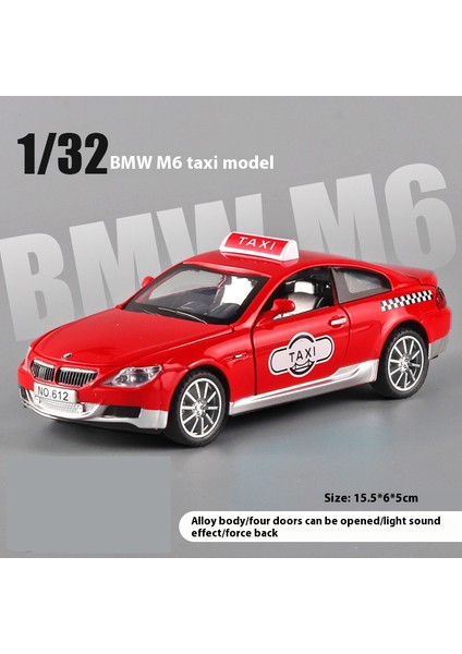 1:32 Bmw M6 Taksi Alaşım Araba Oyuncak Diecast Metal Modeli Simülasyon Ses Işık Geri Çekin Çocuklar Için Oyuncak Araba Dekorasyon Süs Toplamak (Yurt Dışından)
