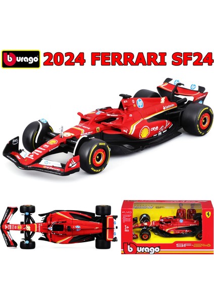 Bburago 1/43 2024 Ferrarı SF24 F1 Yarış Modelleri Alaşım Döküm Oyuncak Kauçuk Lastikler Halo Arabalar Yetişkinler Için Hediye (Yurt Dışından)
