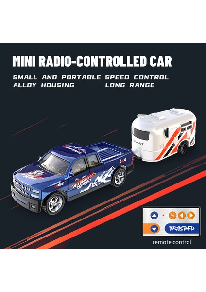 1:64 Metal Alaşım Oransal Uzaktan Kumandalı Araç Modeli 2.4 Ghz Mini Simülasyon Rc Araba Römorklu (Yurt Dışından)