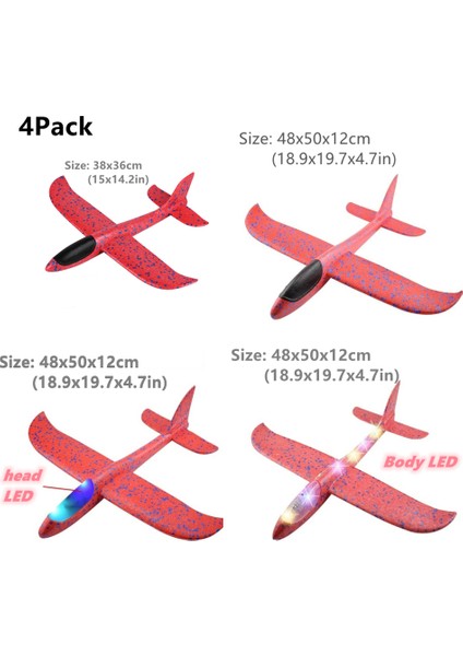Paket 50CM Köpük Uçak Kitleri Uçan Planör Oyuncak LED Işık ile El Atmak Uçak Setleri Açık Oyun Uçak Modeli Oyuncaklar Çocuklar Için (Yurt Dışından)