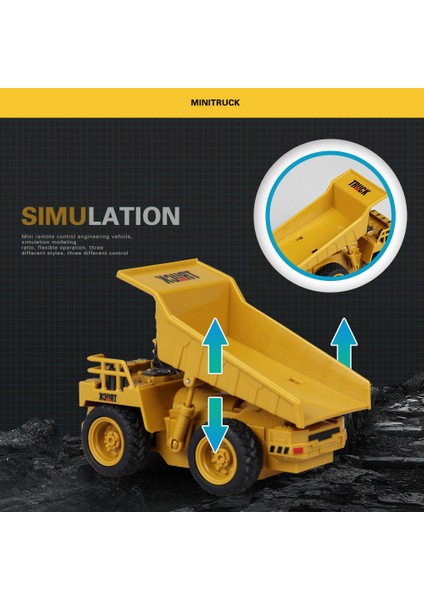 1:64 Mini Rc Inşaat Araba Kutusu ile 2.4g Traktör Buldozer Yükleyici Ekskavatör Simülasyon Modeli Oyuncak Arabalar Çocuklar Için (Yurt Dışından)