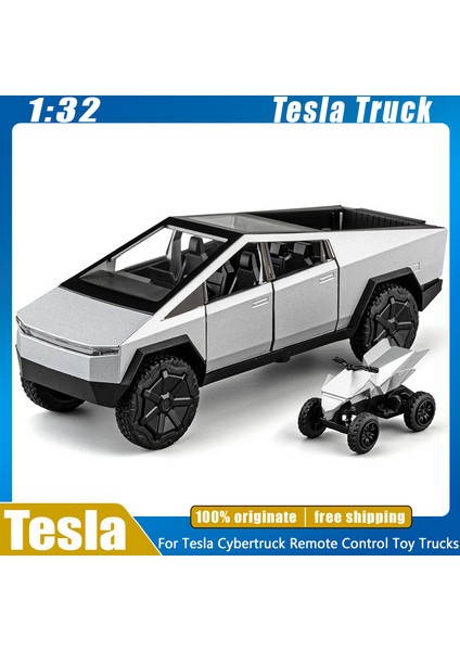 Rc Araba 1:32 Cybertruck Alaşım Off Road Metal Model Ses Işığı Geri Çekin Oyuncak Hediye Dekoratif Trendy Süsler Özel (Yurt Dışından) fiyatları