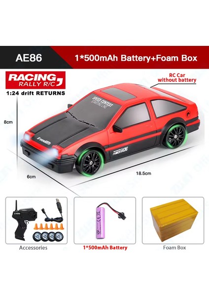 2.4g Rc Araba LED Işık ile 4WD Uzaktan Kumanda Drift Arabalar Profesyonel Yarış Oyuncakları Gtr Modeli AE86 Çocuklar Için Noel Hediyeleri (Yurt Dışından)