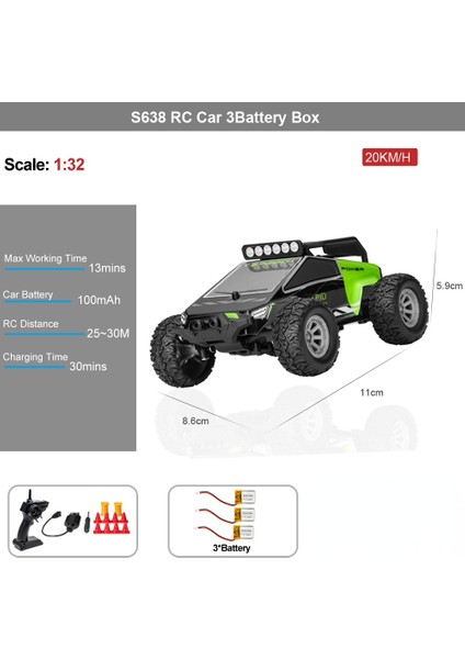 1/32 Mini Yüksek Hızlı Drift Yarışı Bir Rc Araba Off-Road Uzaktan Kumandalı Oyuncak Arabalar Erkek Lüminesans LED Işık Radyo Kontrollü 9115 M (Yurt Dışından)