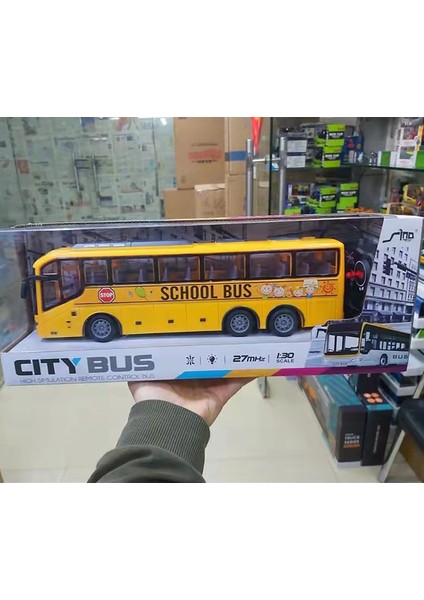 1:30 17MHZ Rc Araba Seyahat Otobüsü Elektrikli Büyük Uzaktan Kumandalı Kamyon Işık Simülasyonu ile Okul Şehir Modeli Oyuncak Erkek Çocuklar Için Hediye (Yurt Dışından)