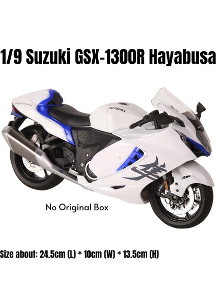1/9 Suzuki Hayabusa GSX-1300R Oyuncak Motosiklet Yarış Modeli Diecast Minyatür Büyük Boy Lightable Koleksiyonu Hediye Boy Çocuk (Yurt Dışından)