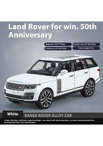 1:32 Land Rover Range Rover 50TH Yıldönümü Off Road Suv Araç Alaşım Pres Döküm Model Araç Araba Merkezi Kontrol Koleksiyonu Mevcut (Yurt Dışından)