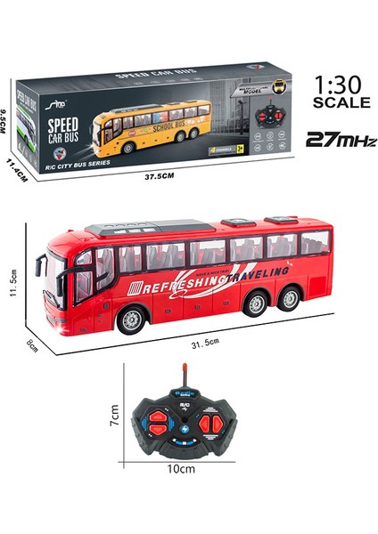 LED Işıkları ile Son Derece Simüle Büyük Uzaktan Kumanda Otobüs 1:30 Turist Otobüs Okul Otobüsü Modeli Çocuk Araba Oyuncak Noel Hediyesi (Yurt Dışından)