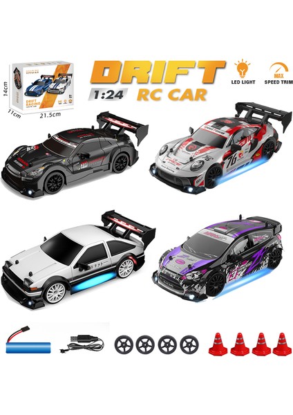 Rc Drift Yarışı AE86 1/24 4WD 30 Km/saat Yüksek Hızlı Işık 2.4g Radyo Kontrollü Araba Modeli Yarış Oyuncak Çocuk (Yurt Dışından)