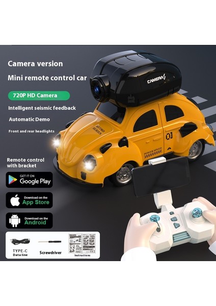 Rc Mini Uzaktan Kumanda Araba Yarışı Drift Gerçek Zamanlı Iletim Kamera 2.4g Kablosuz Uzaktan Kumanda Araba Fpv Oyuncak Çocuk Hediye (Yurt Dışından)