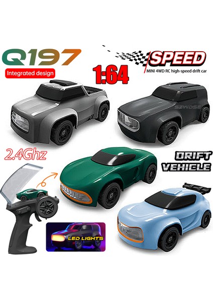 Jjrc Q197 1/64 2.4g Drift Rc Araba 4WD Uzaktan Kumanda Araba Dört Tekerlekten Çekiş Radyo Kontrollü Mini Gtr Yarış Modeli Çocuk Oyuncak Hediye (Yurt Dışından)