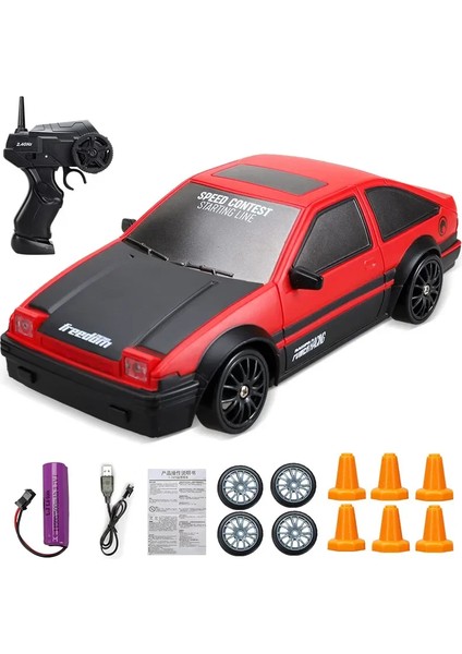 2.4g Yüksek Hızlı Drift Rc Araba 4WD Oyuncak Uzaktan Kumanda AE86 Modeli Gtr Araç Araba Rc Yarış Arabaları Oyuncak Çocuklar Için Noel Hediyeleri (Yurt Dışından)