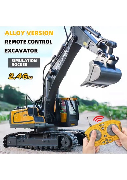 Uzaktan Kumanda Ekskavatör Rc Modeli Oyuncak Arabalar Çocuk 2.4g Damperli Kamyon Alaşım Buldozer Iş Makinesi Noel Doğum Günü Hediyeleri (Yurt Dışından) modelleri