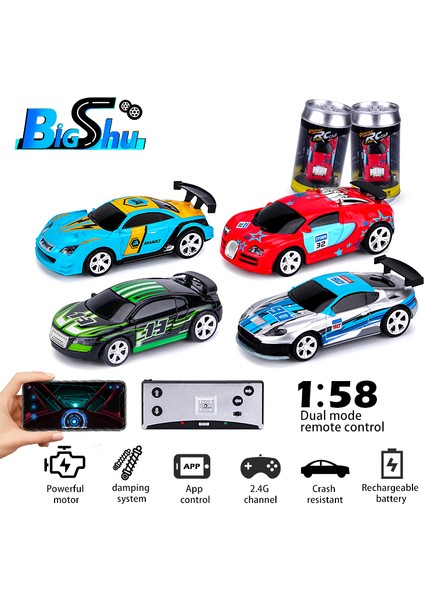 1/58 Mini Konserve Rc Araba 2.4g App Uzaktan Kumanda Yüksek Hızlı Araba Yarışı Boys Oyun Oyuncaklar Için Çocuk Hediyeleri (Yurt Dışından) modelleri
