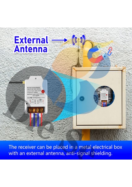 433MHZ Rf Uzaktan Kumanda Anahtarı 30A Yüksek Güç Ac 110V 220V Röle Alıcı ile 3m Harici Anten Kapalı Verici Için Pompa (Yurt Dışından) modelleri