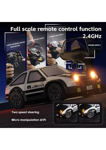 Yeni Ürün AE86 Mini Masaüstü Uzaktan Kumanda Araba 1:64 Drift Yarışı 2.4g Tam Ölçekli Gaz Rc Boys Uzaktan Kumanda Oyuncak Araba (Yurt Dışından) modelleri
