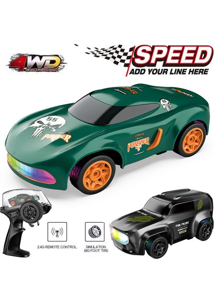2.4g Rc Simülasyon Mini Drift Araba Palm Yarışı Modeli Masaüstü Oyuncaklar 1/64 Ölçekli 4WD Uzaktan Kumanda Araba Çocuklar Için Hediye Boys (Yurt Dışından)