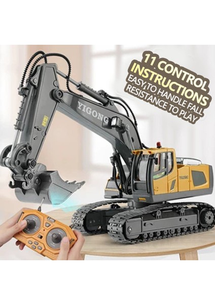 Rc Ekskavatör Damperli Araba 2.4g Uzaktan Kumanda Mühendislik Araç Paletli Kamyon Buldozer Oyuncaklar Boys Çocuklar Için Noel Hediyeleri (Yurt Dışından)